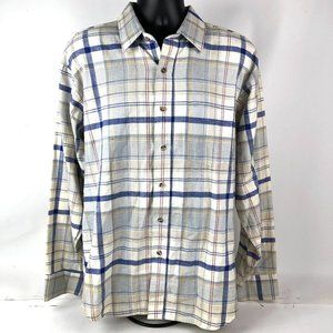 Rugged Terrain Mens gray Plaid Flannel Button Down Shirt Size XL Vintage